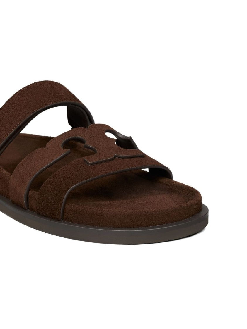 Tory Burch Brown Suede Sandals With Cut-Out Detail