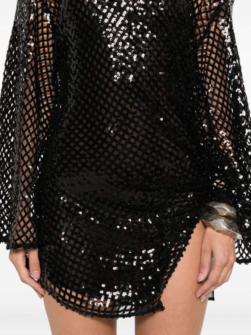 The Attico Sheer Mesh Mini Dress