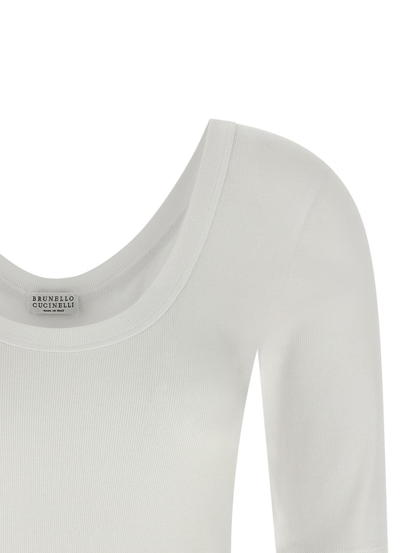 Brunello Cucinelli Stretch Ribbed Jersey T-Shirt