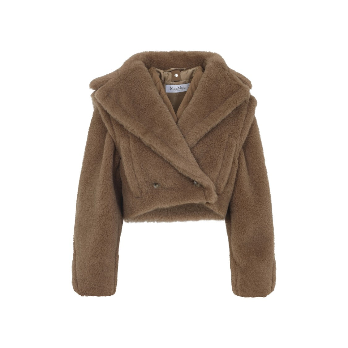 Max Mara Camel Brown Camelwool Santos Teddy Short Coat