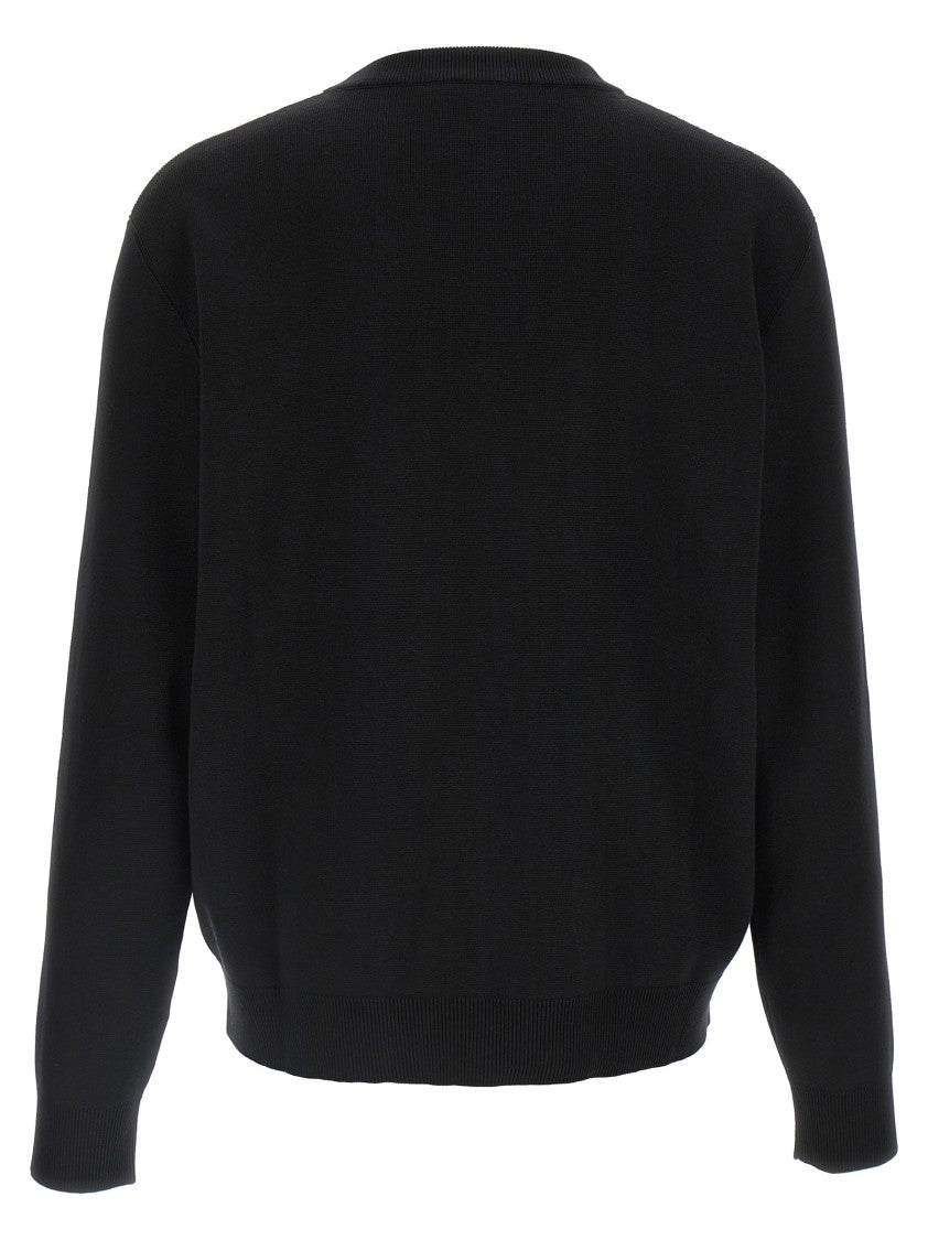 Gucci Black Cotton And Silk Intarsio Sweater