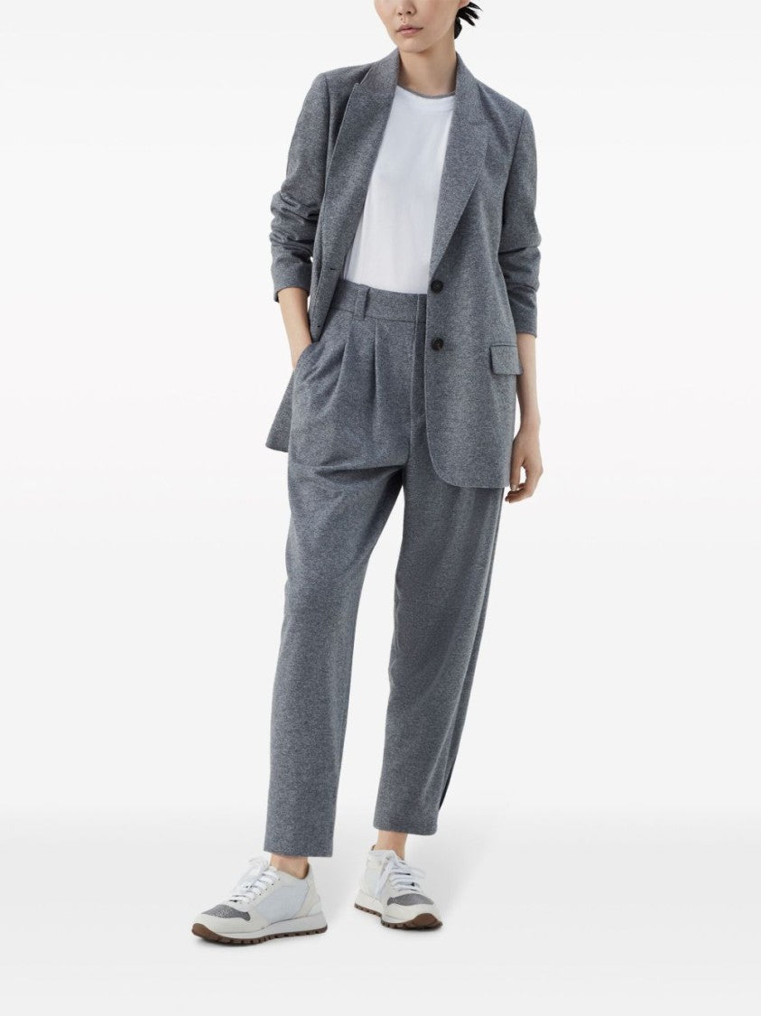 Brunello Cucinelli White Cotton T-Shirt With Contrasting Hem