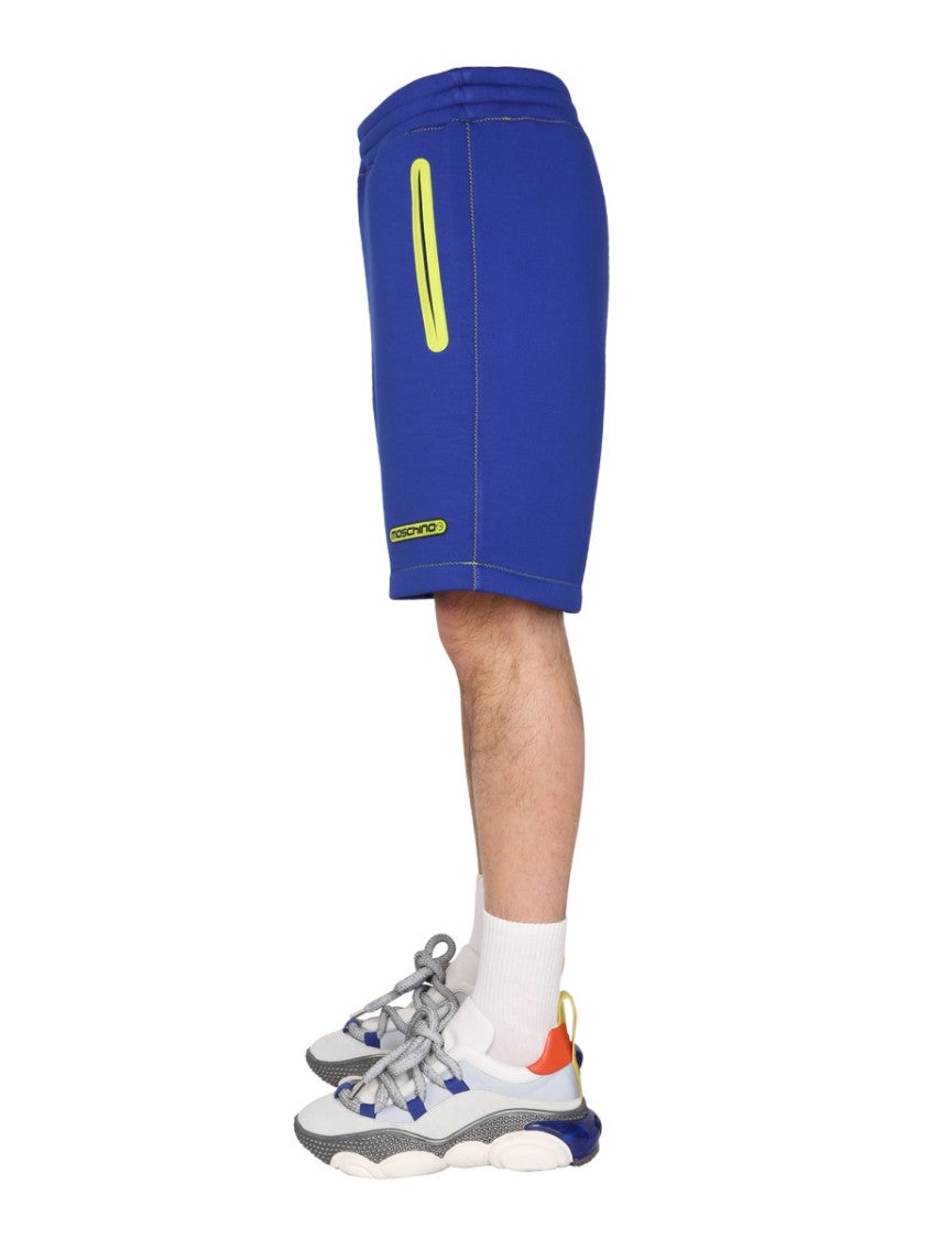 Moschino Elastic Waist Shorts With Neon Accents