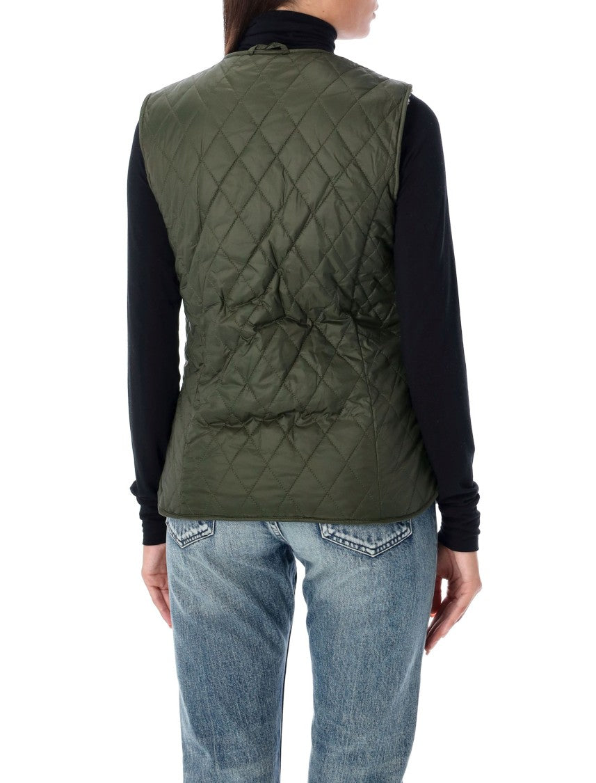 Barbour Markenfield Reversible Diamond Quilted Vest In Olive Green
