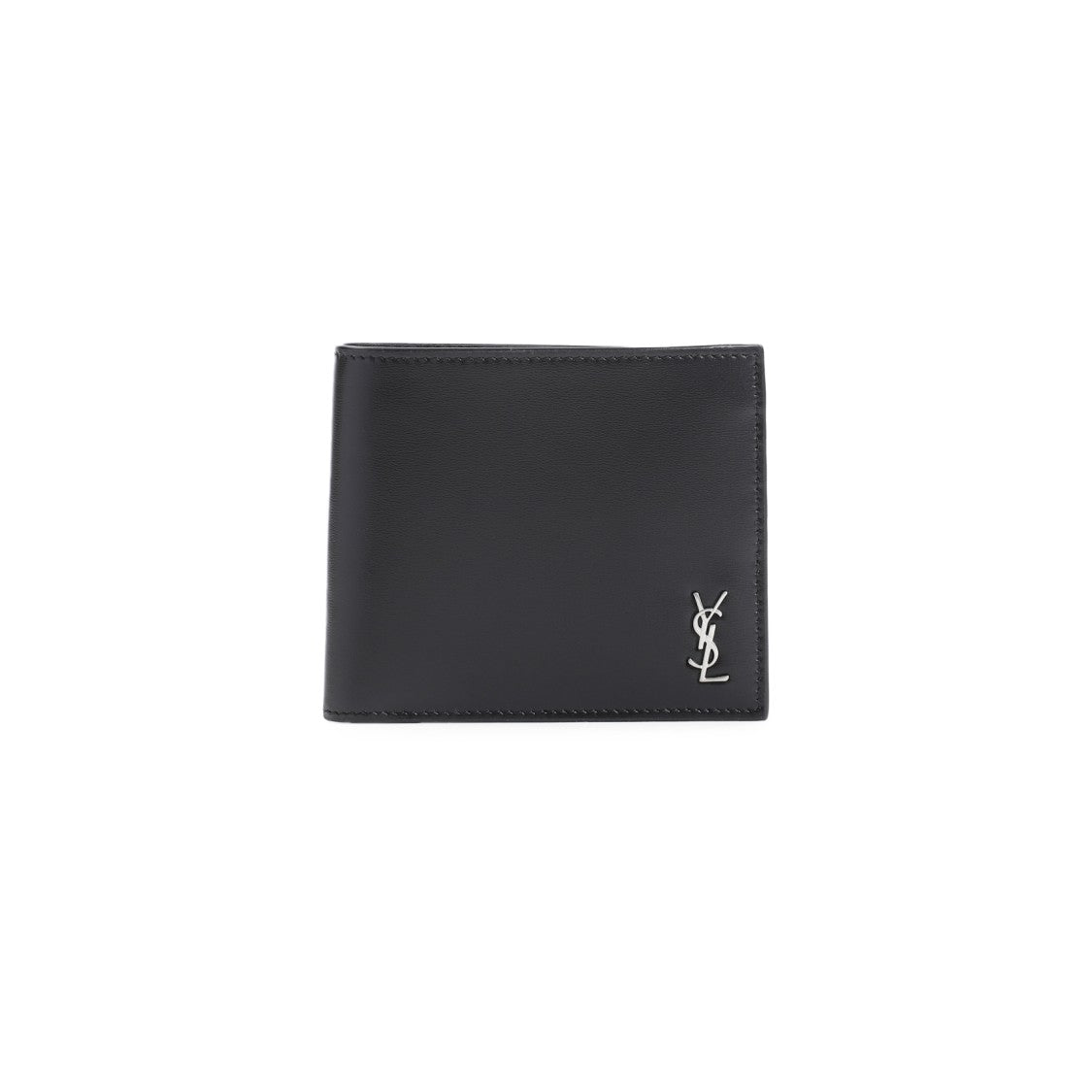 Saint Laurent Black Calf Leather Wallet With Logo Emblem