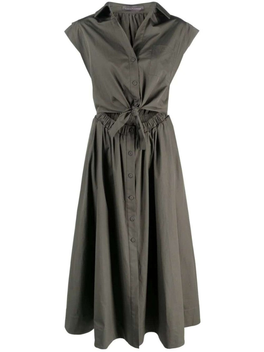 Lorena Antoniazzi Lace-Up Midi Cotton Dress