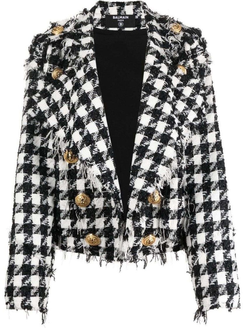 Balmain Frayed Tweed Jacket