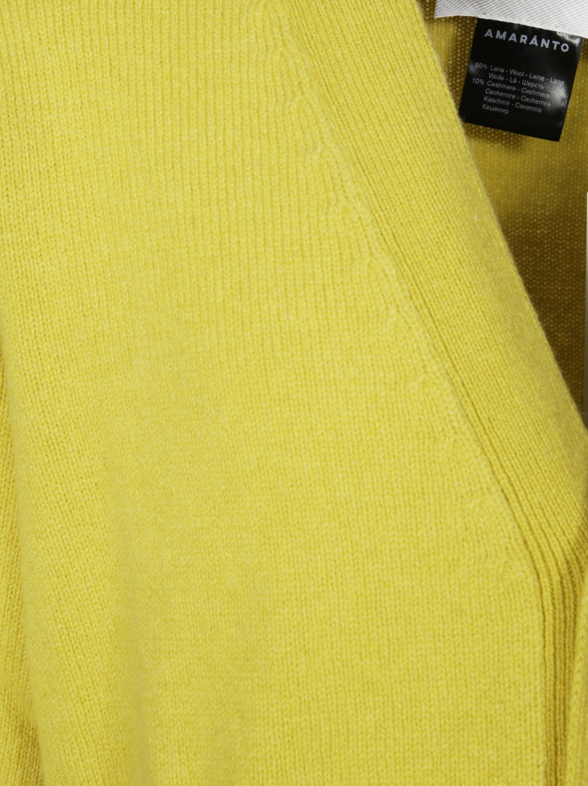 Amaranto Cropped Buttoned Cardigan With Distressed Detailing
