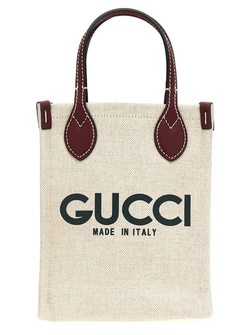 Gucci Canvas Handbag With Front Logo Print