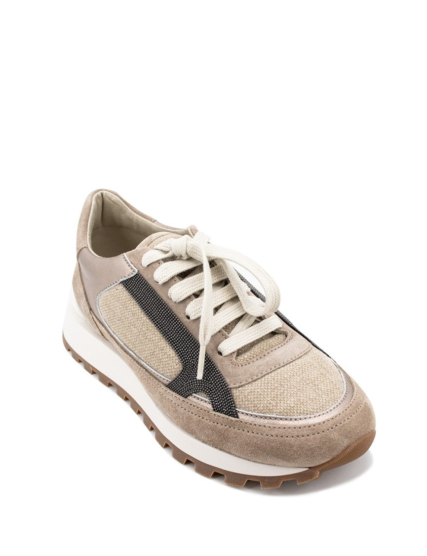 Brunello Cucinelli Active-Inspired Sneakers With Suede And Canvas