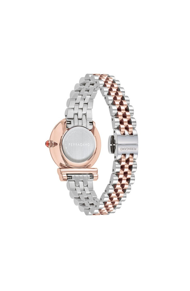 Ferragamo Gancini Bracelet Watch With Striking Red Sunray Dial
