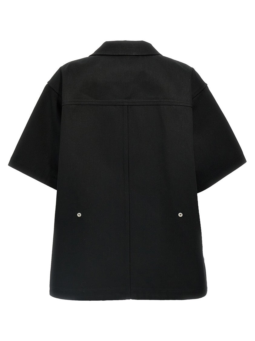 Jil Sander Textured Black Cotton Denim Shirt