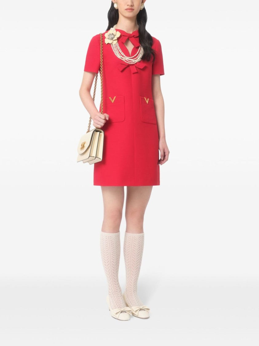 Valentino Red Silk Crepe Couture Dress