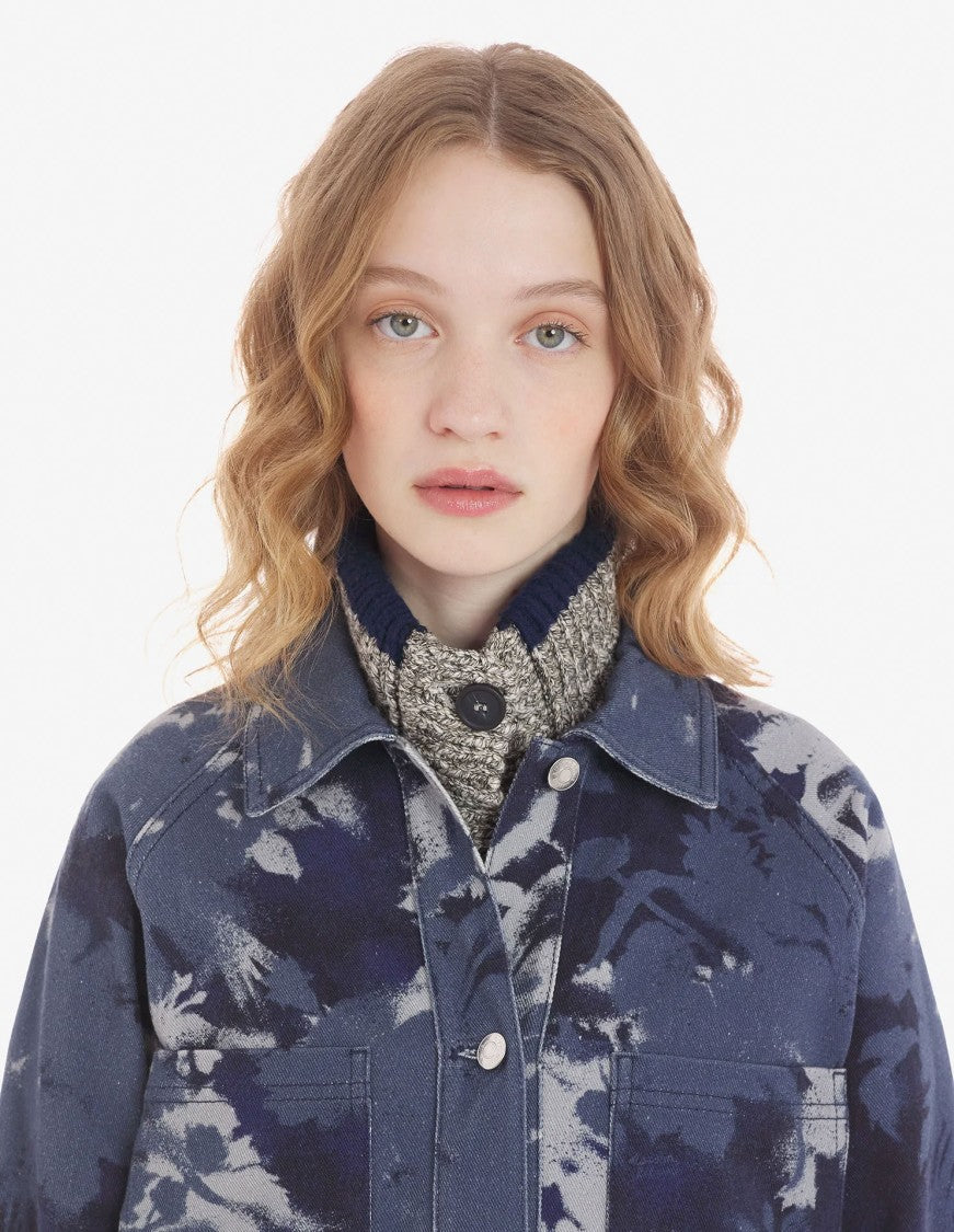 Maison Kitsuné Bouquet Camouflage Print Cotton Workwear Jacket