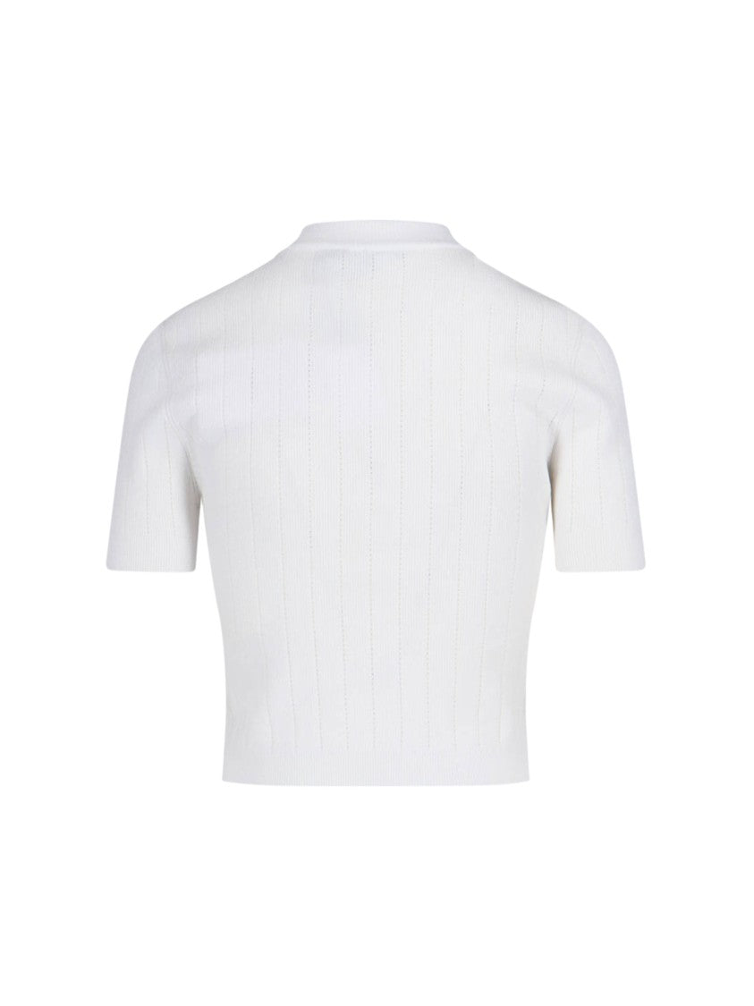 Balmain Decorative Button' Cardigan – White