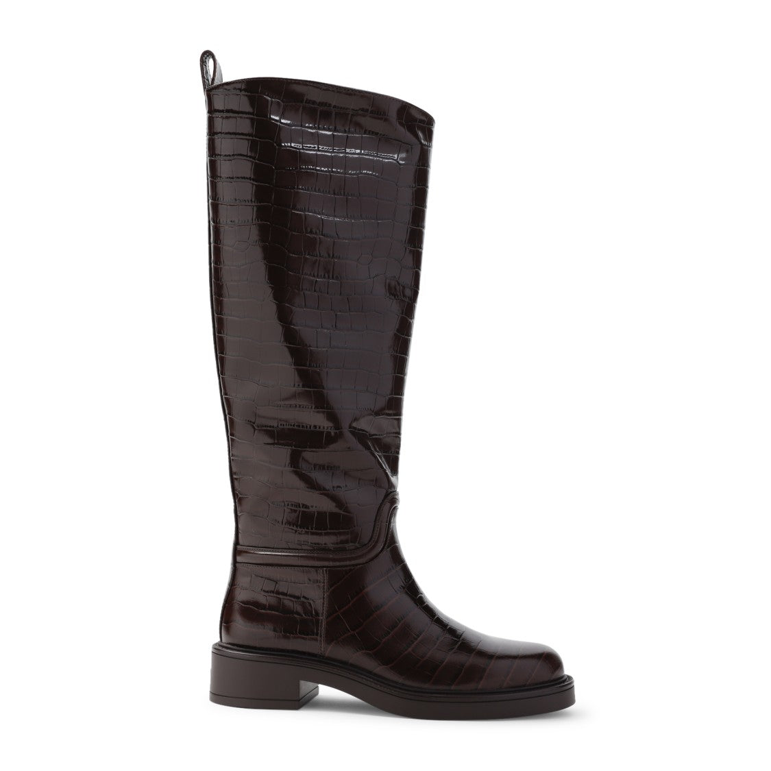 Stuart Weitzman Crocodile-Effect Knee-High Boots With Block Heel And Versatile Design