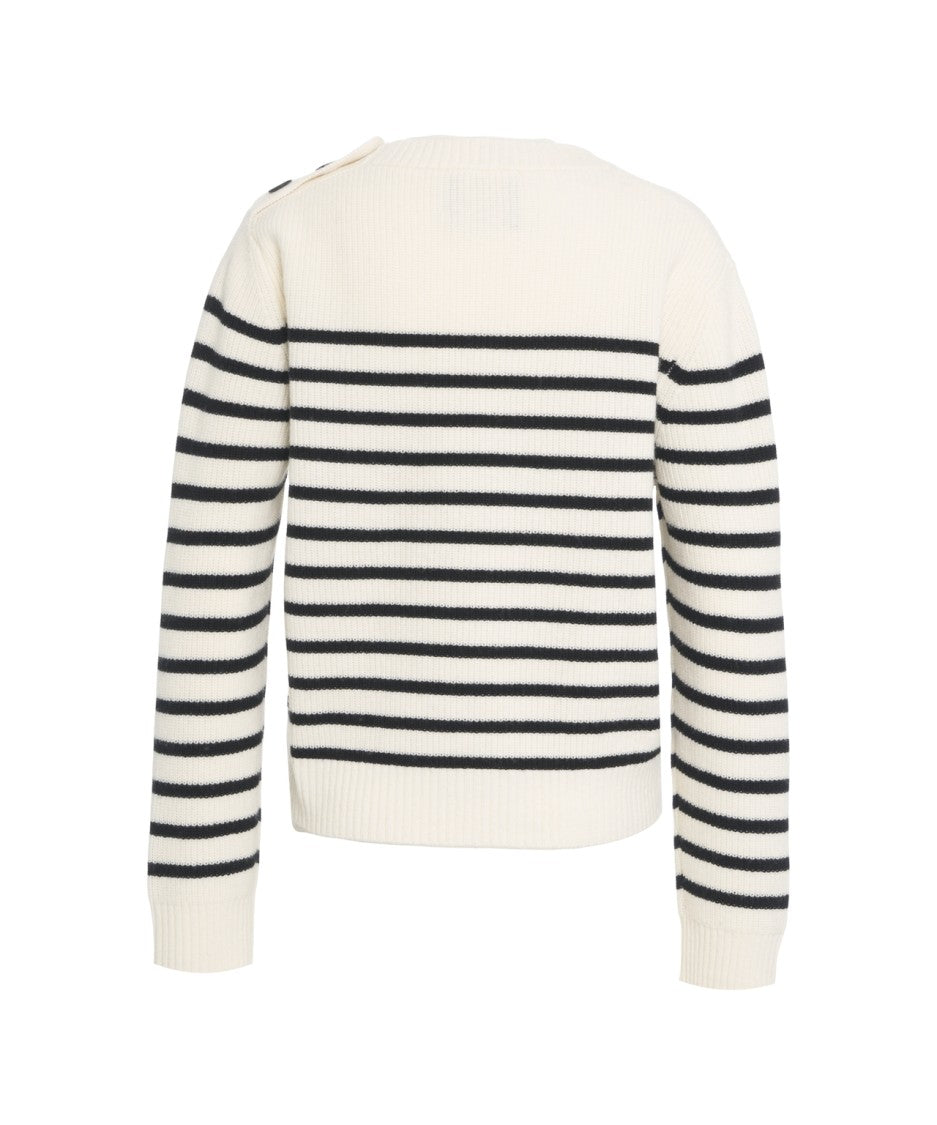 Roberto Collina Horizontal Stripe Knit Sweater With Ribbed Details