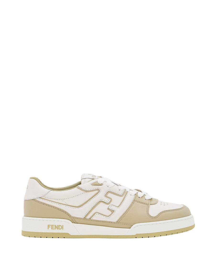 Fendi Calf Leather Sneakers With Side Logo And Rubber Sole