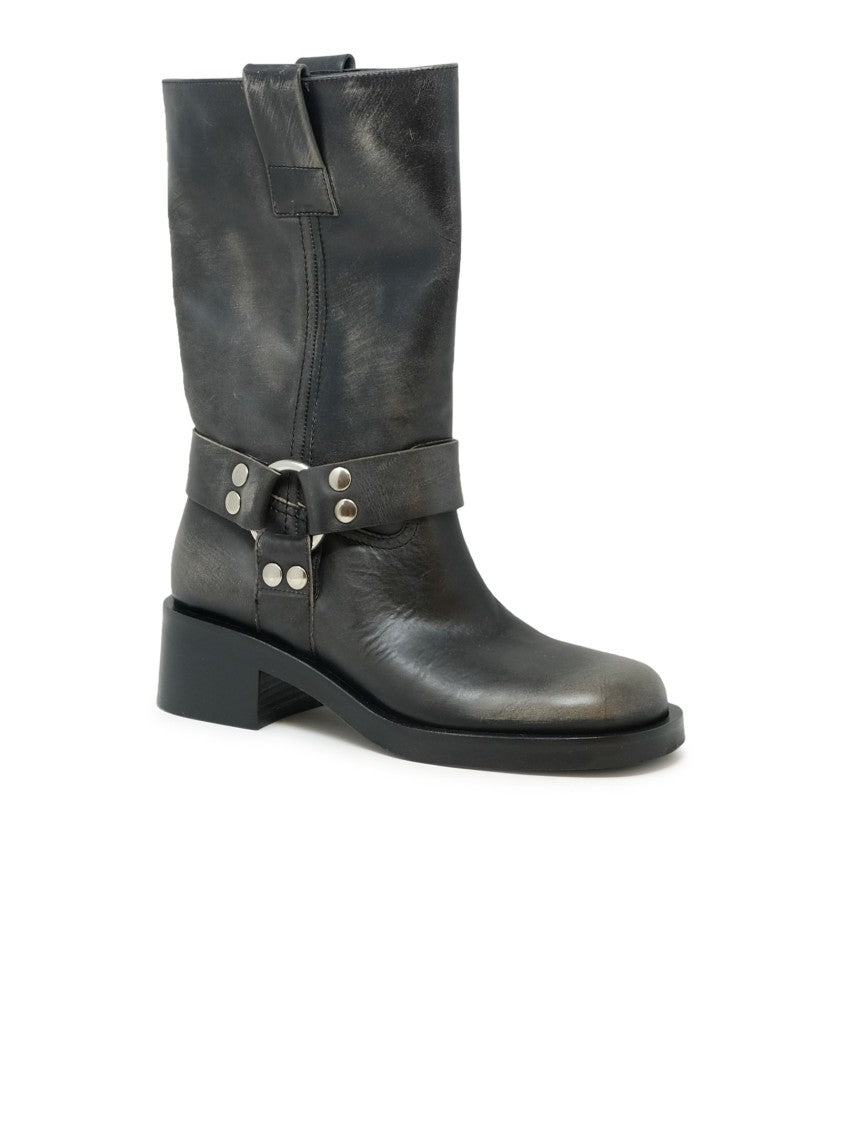 Elena Iachi Black Leather Boots