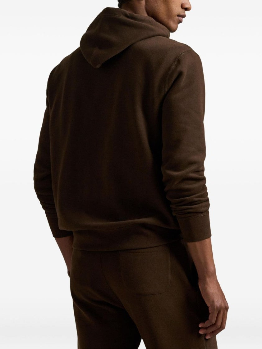 Polo Ralph Lauren Relaxed Fit Brown Sweatshirt With Embroidered Logo