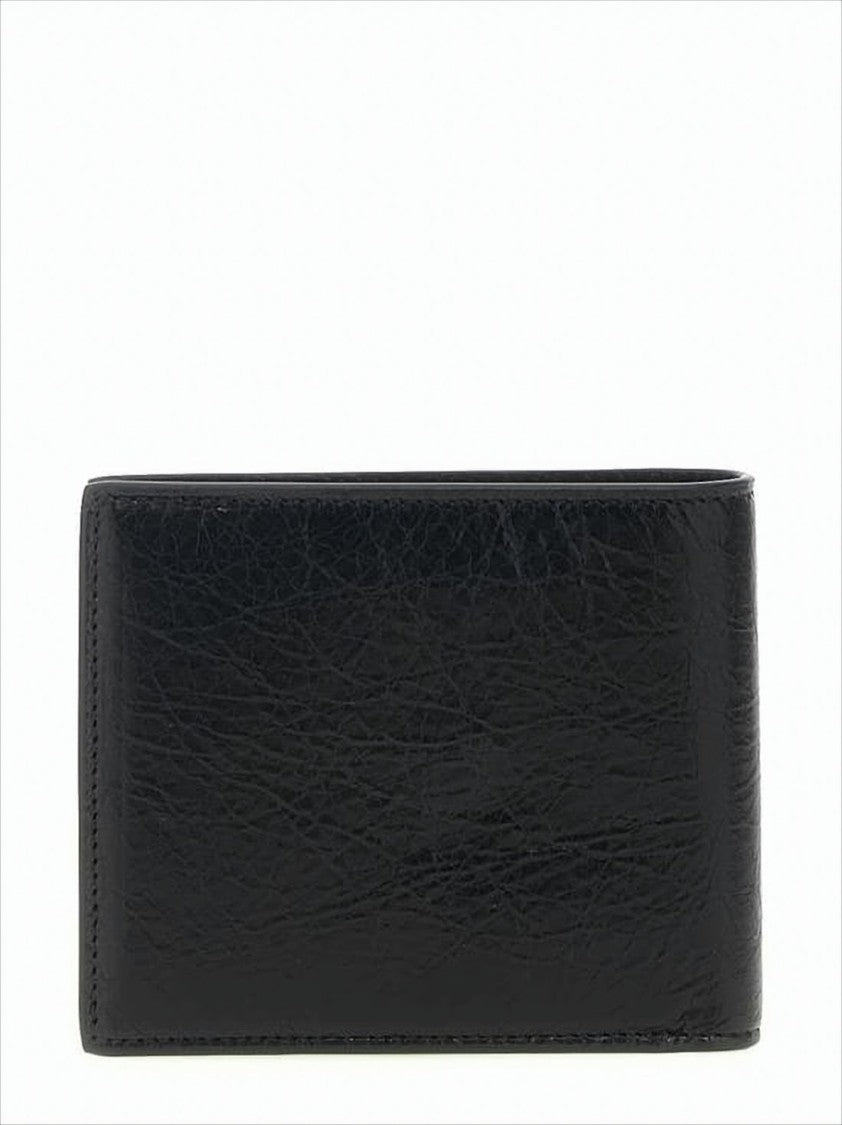Balenciaga Textured Leather Bifold Wallet With Embossed Logo