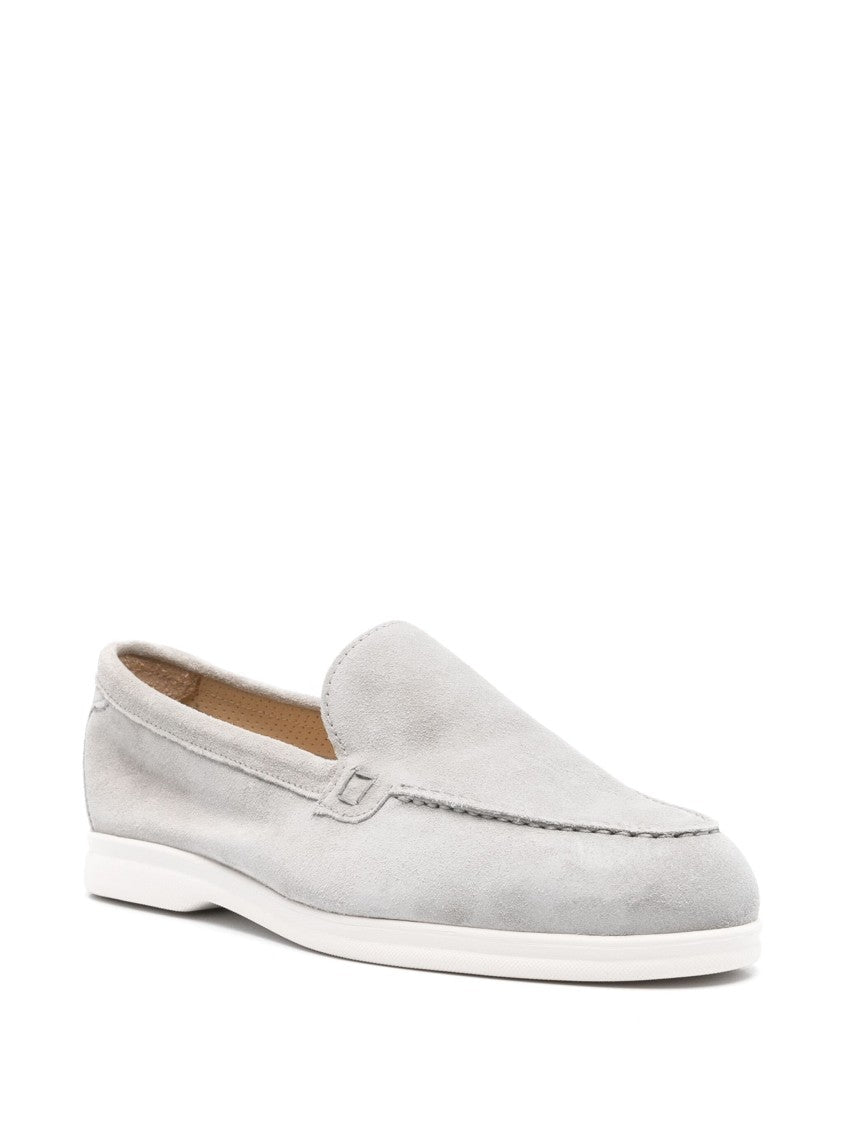 Doucal's Blue Leather Moccasins With Minimalist Design And Durable Sole