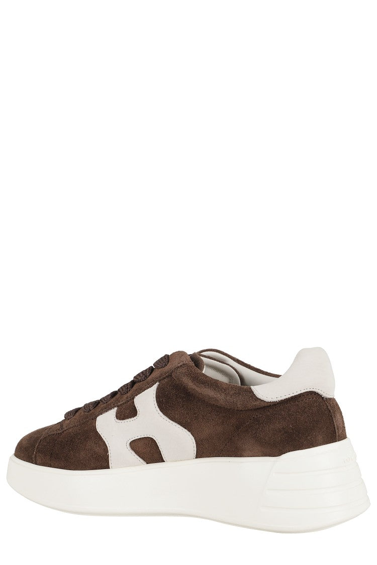 Hogan Brown Suede Leather Rebel H562 Sneakers With Memory Foam Insole