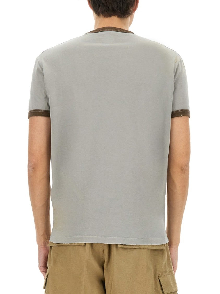 Dsquared2 Vintage Print Relaxed-Fit T-Shirt With Contrasting Trim