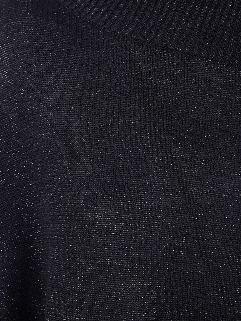 Dexterior Asymmetrical Neckline Wool Blend Sweater