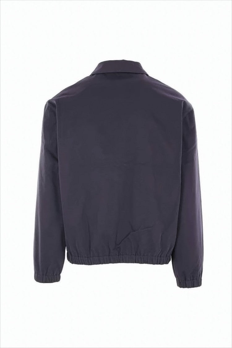 Maison Kitsuné Cropped Jacket With Front Zipper And Embroidered Logo