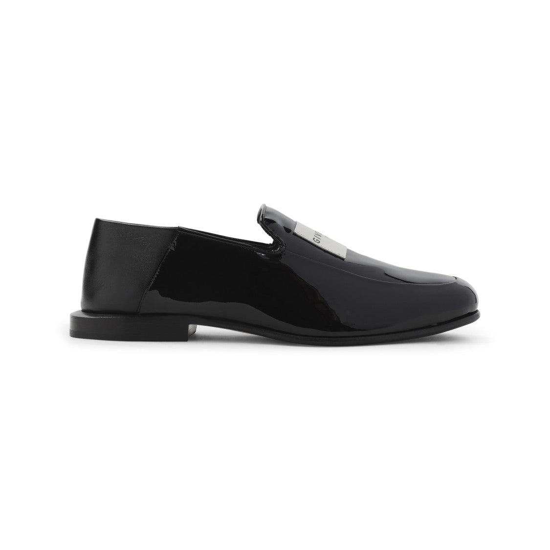Givenchy Black Calf Leather Label Loafer