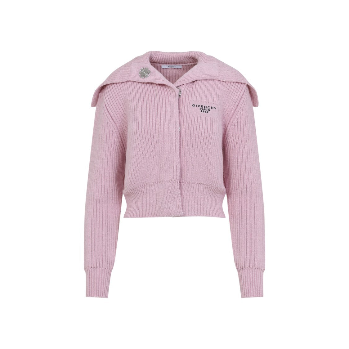 Givenchy Light Pink Wool Cardigan With Big Collar