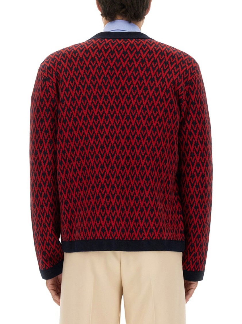 Valentino "Toute La V" Pattern Cardigan