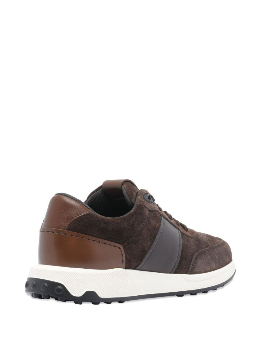 Tod's Suede And Leather Sneakers With Perforated Detailing