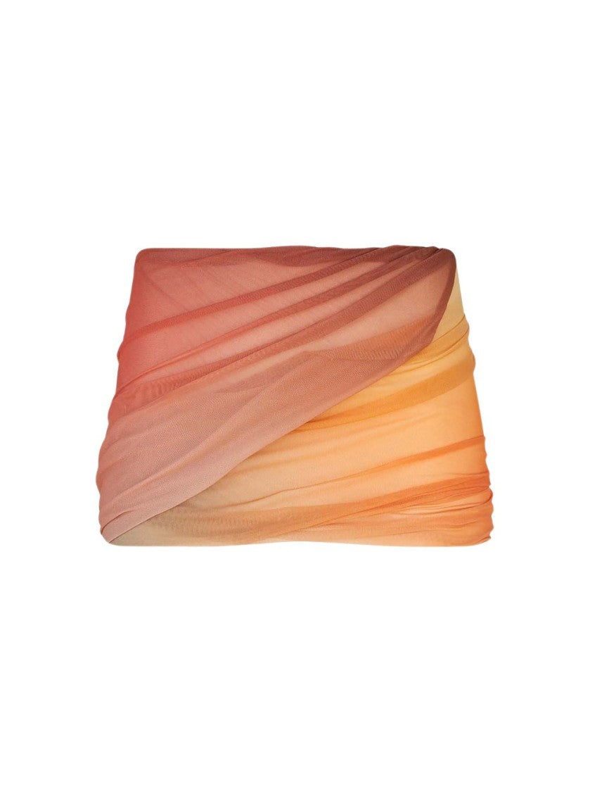 The Attico Ombre Mini Skirt With Ruched Detailing