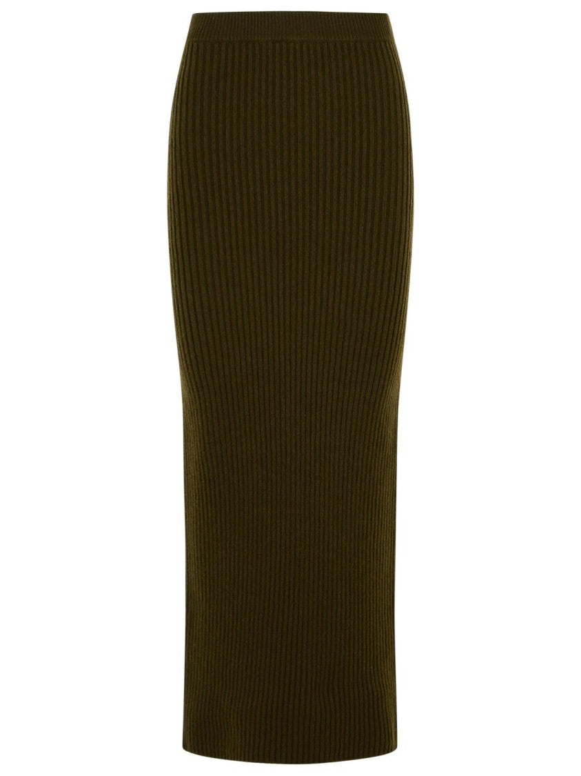Max Mara Moss Green Wool/Cachemire 'Boris 1234' Sheath Skirt