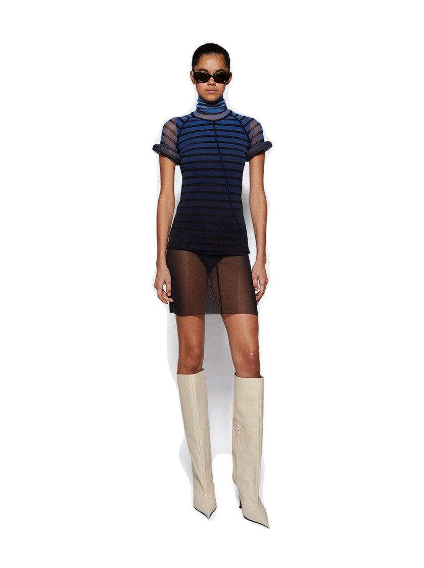 Jean Paul Gaultier Mesh 3D Short Dress Blue