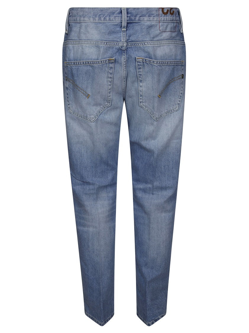 Dondup Medium Blue Denim Jeans With Straight Leg