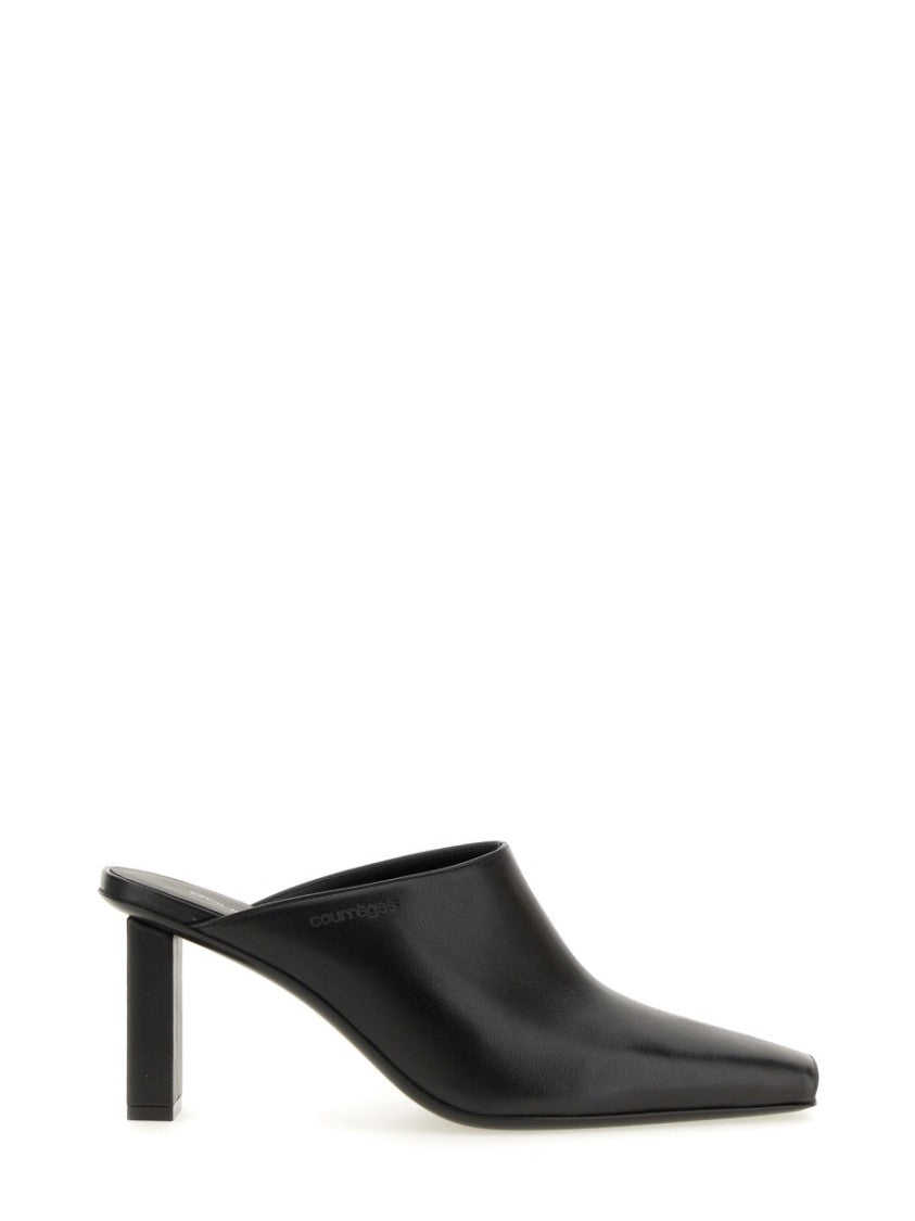 Courrèges Pointed Toe Mules In Smooth Leather