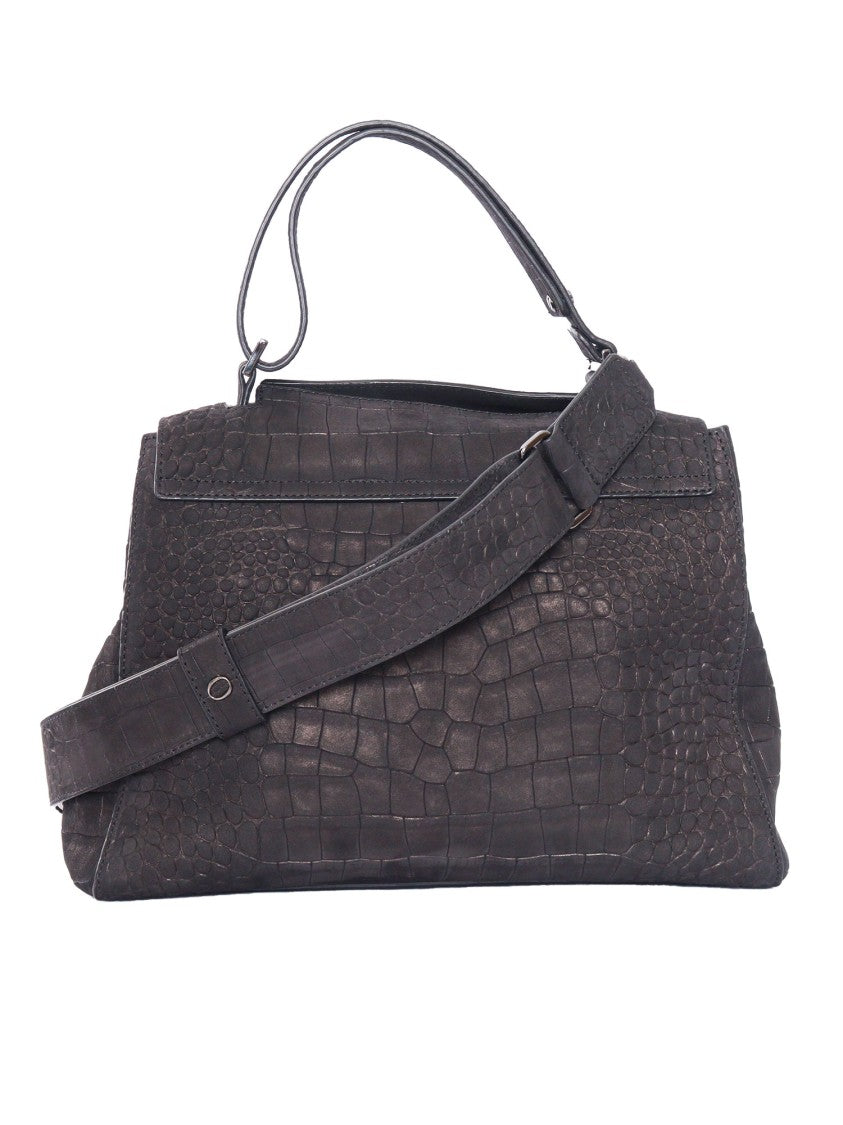 Claudio Orciani Structured Calf Leather Handbag With Flap Closure