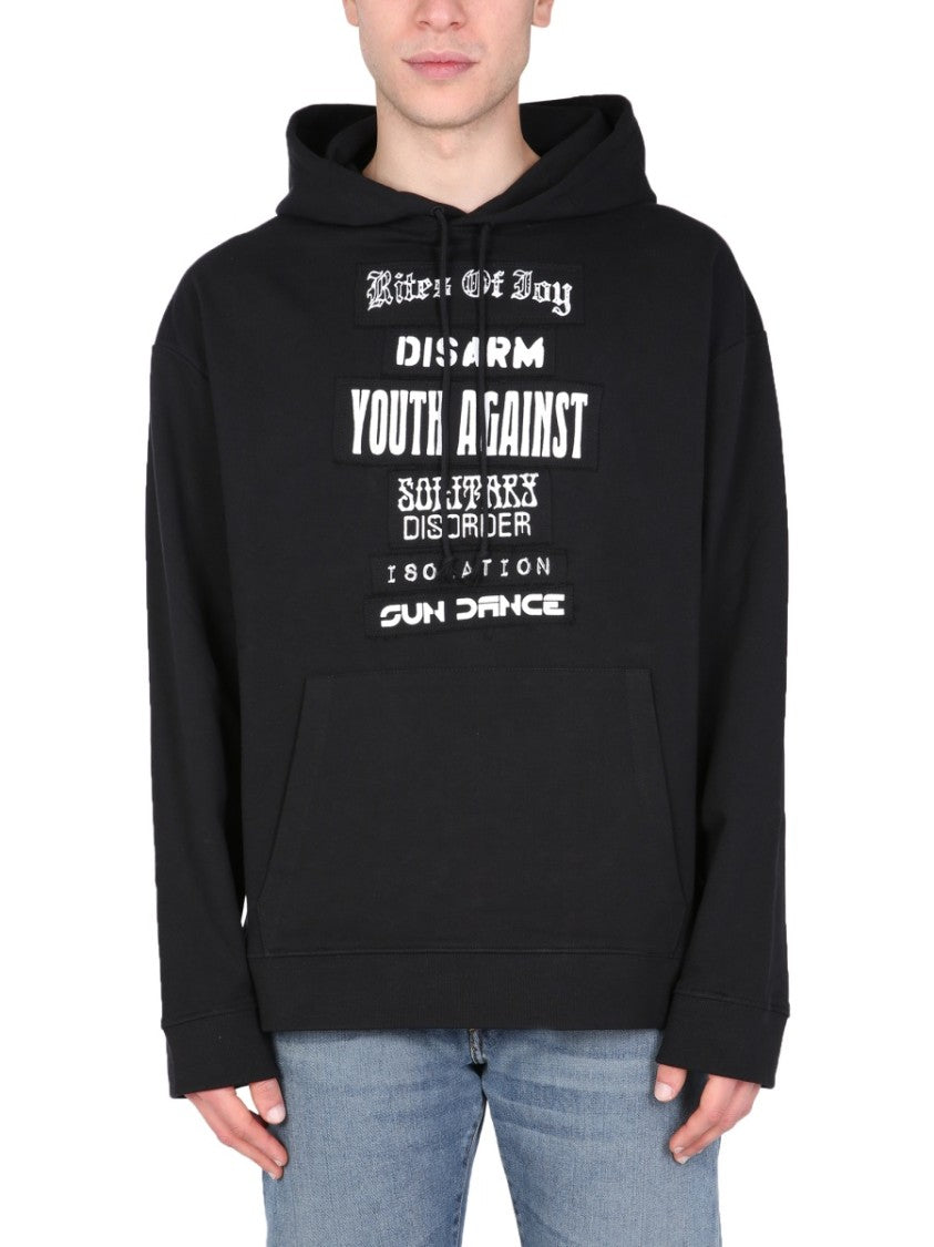 Raf Simons Relaxed Fit Cotton Hoodie With Drawstring
