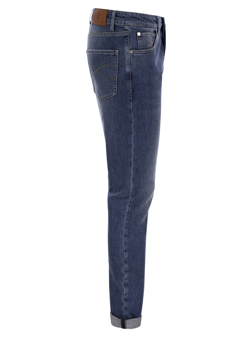 Brunello Cucinelli Five-Pocket Leisure Fit Trousers In Lightweight Denim