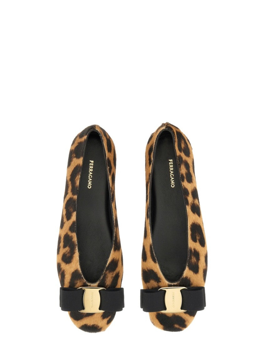 Ferragamo "Vara" Ballerina With Bow
