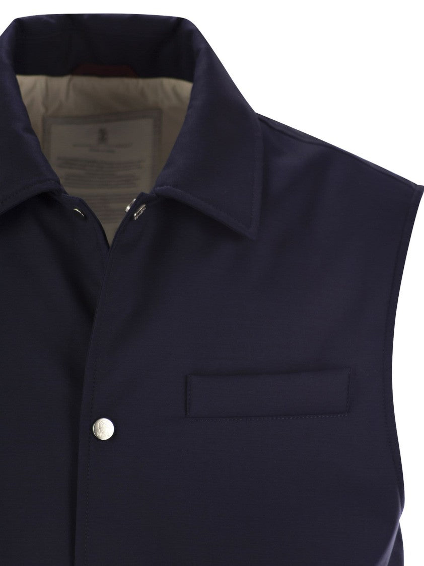 Brunello Cucinelli Sleeveless Jacket In Virgin Wool