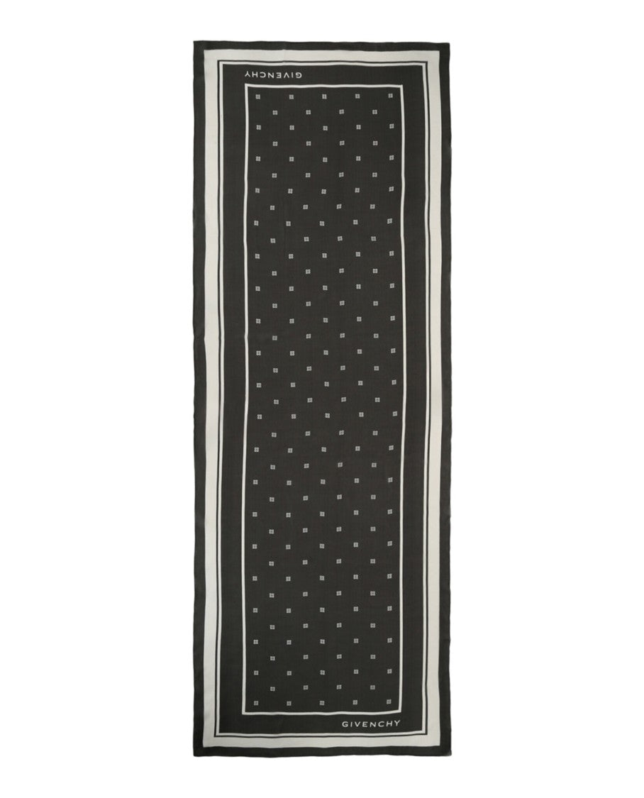 Givenchy Plumetis Oblong Scarf With Signature 4G Logo Border