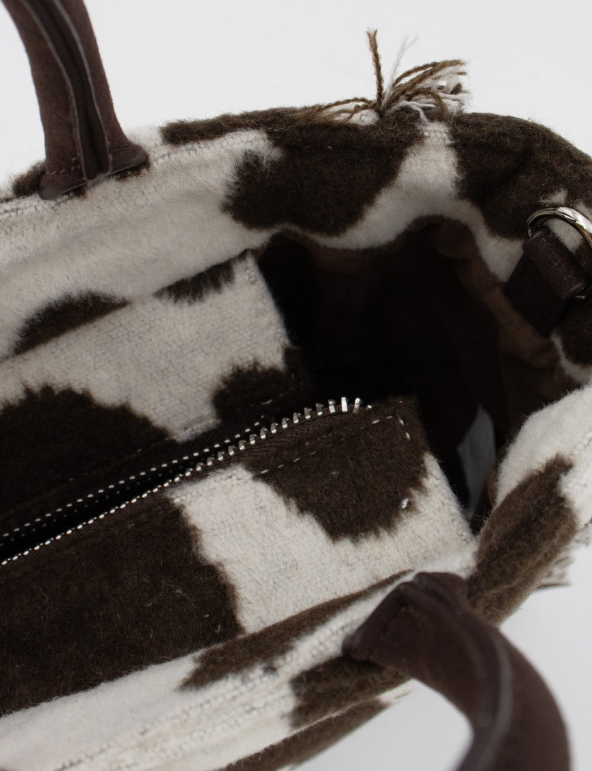 Mc2 Saint Barth Compact Cow Print Shoulder Bag