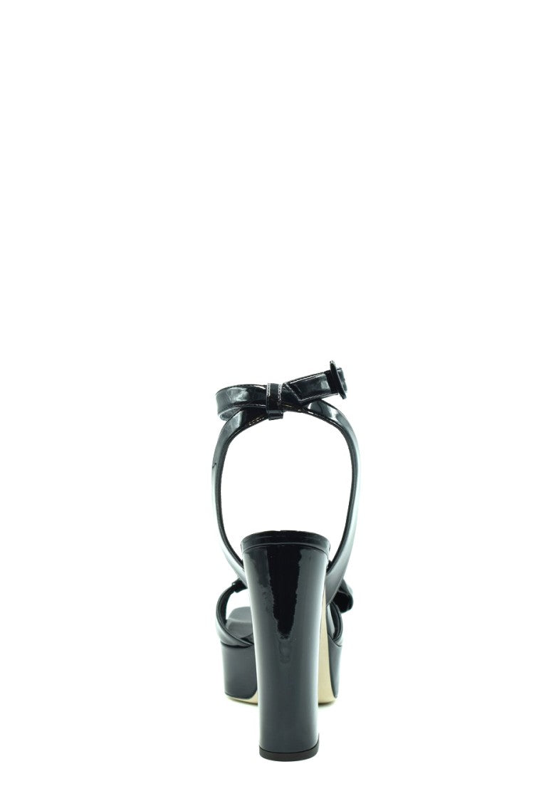 Giuseppe Zanotti Glossy Black Patent Heel Sandals