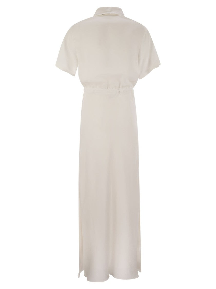 Brunello Cucinelli Fluid Viscose And Linen Twill Dress