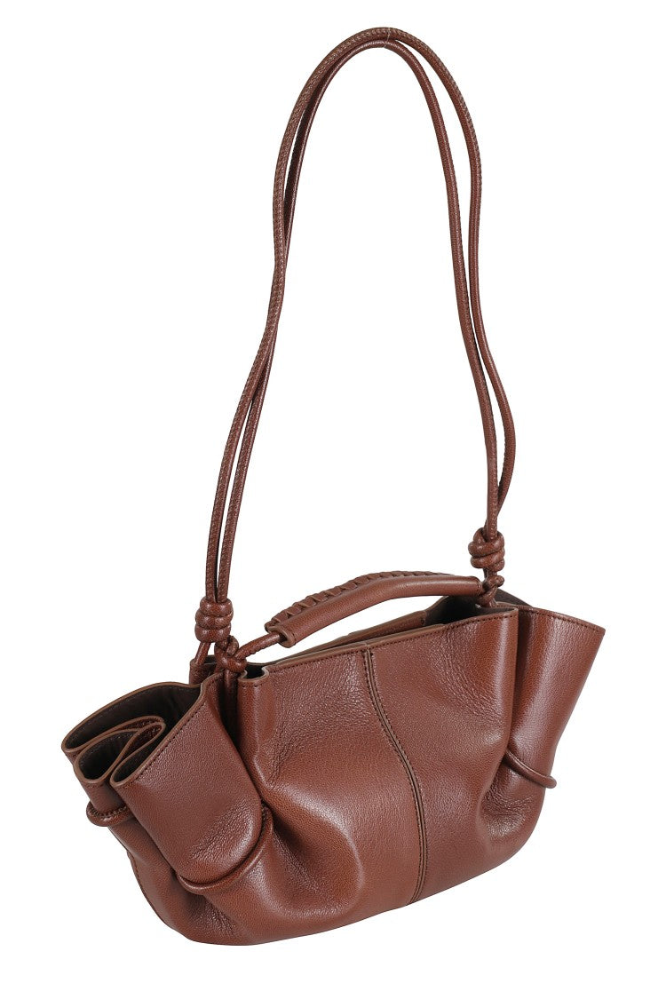 Hereu Mini Handbag With Curled Design And Braided Handle