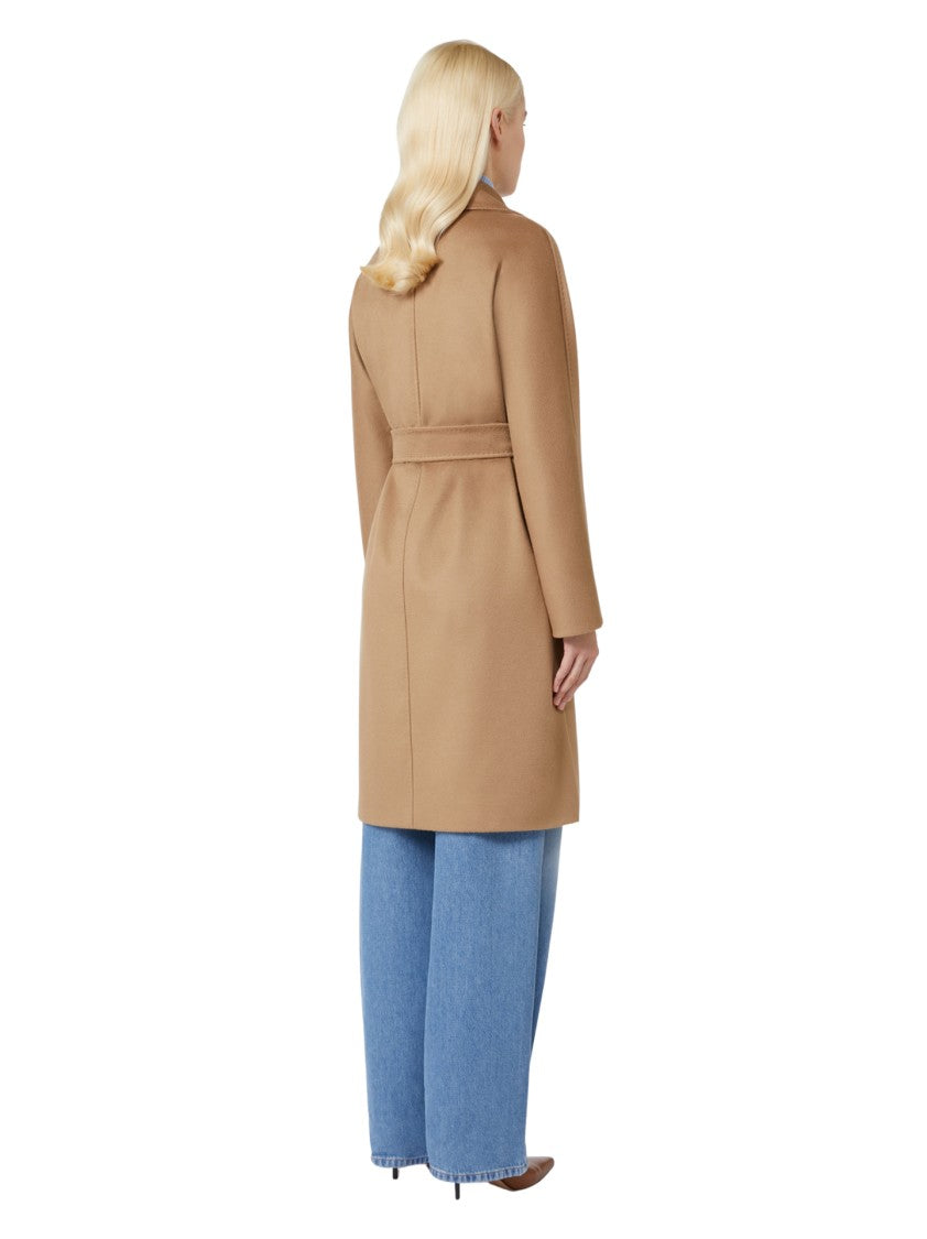 Max Mara Tailored Brown Coat With Wide Lapel Collar